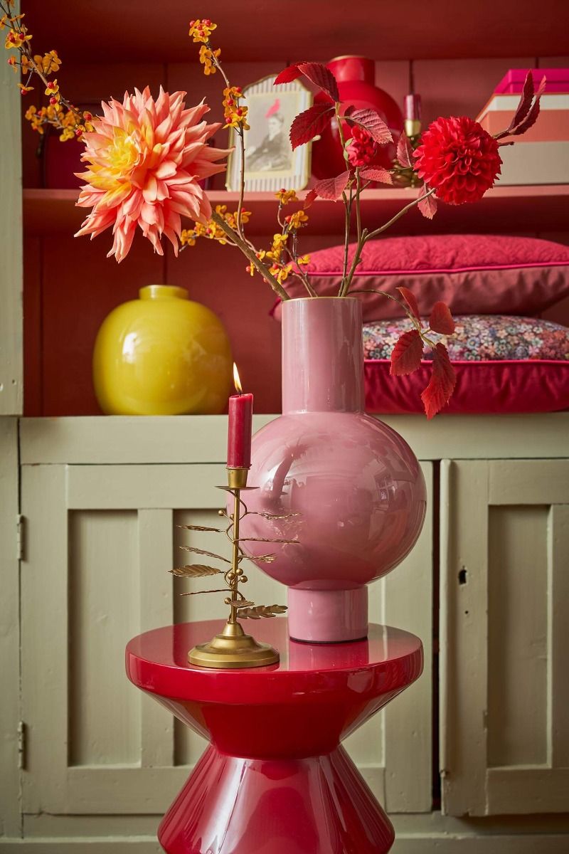 Vase metal medium pink