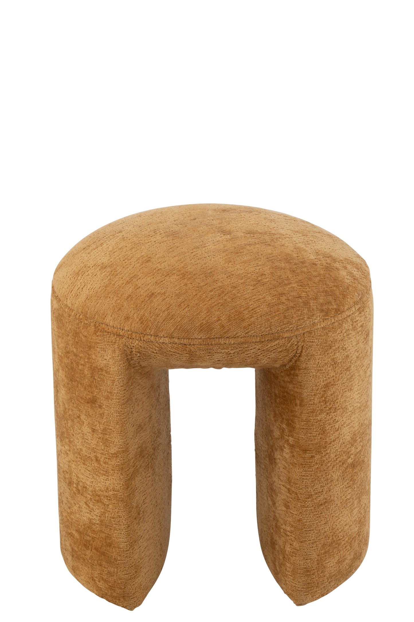 J-Line kruk Rond - textil - oker
