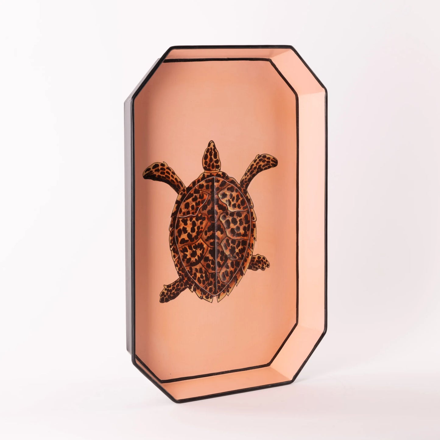 Tortuga de bandeja de hierro pintada a mano de Flora