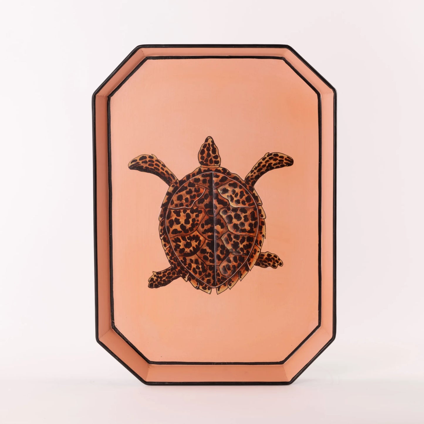 Tortuga de bandeja de hierro pintada a mano de Flora