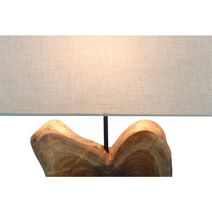 Lámpara de mesa madera flotante/lino natural 50 cm
