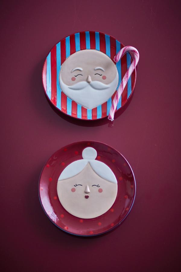 Plato de abuela, rojo, gres