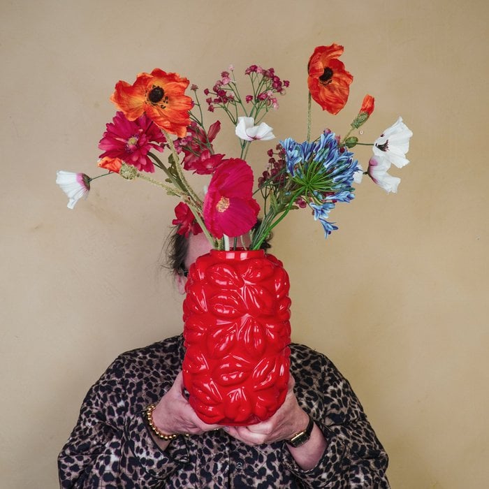 Jarrón - Besos - Cerámica - Rojo