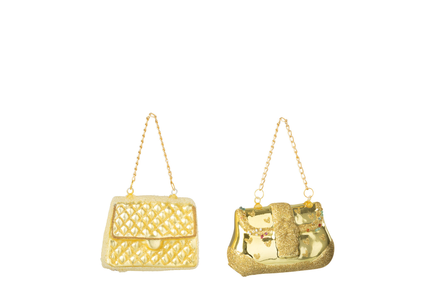 Colgante Bolso Vidrio Dorado (57106)