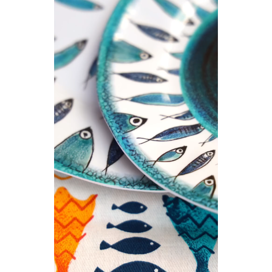 Arca FISH Melamine Ronde Vlakke Serveerschaal met 35x4cm