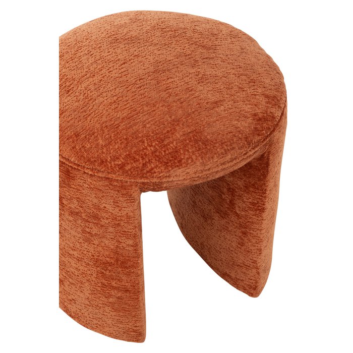 Taburete redondo J-Line - textil - naranja/óxido