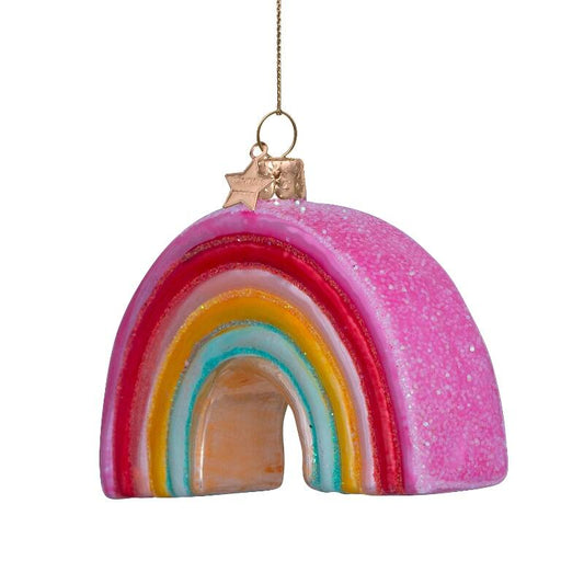 Adorno de vidrio multicolor suave arco iris