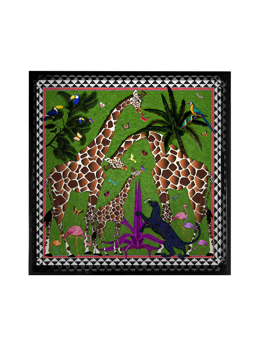 Tray Giraffe Green (45x45cm)