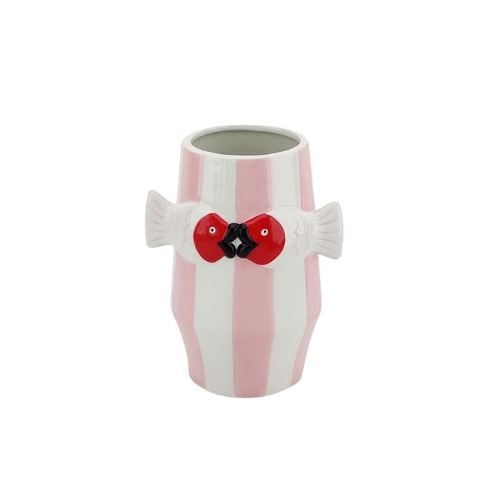 Jarrón - FLOWER Vase Fishes - Pink/White