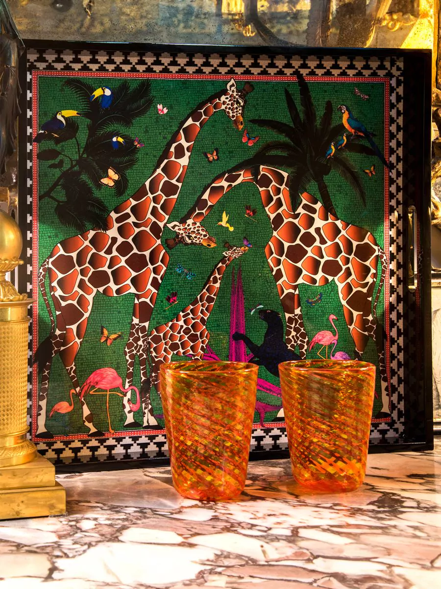 Tray Giraffe Green (45x45cm)