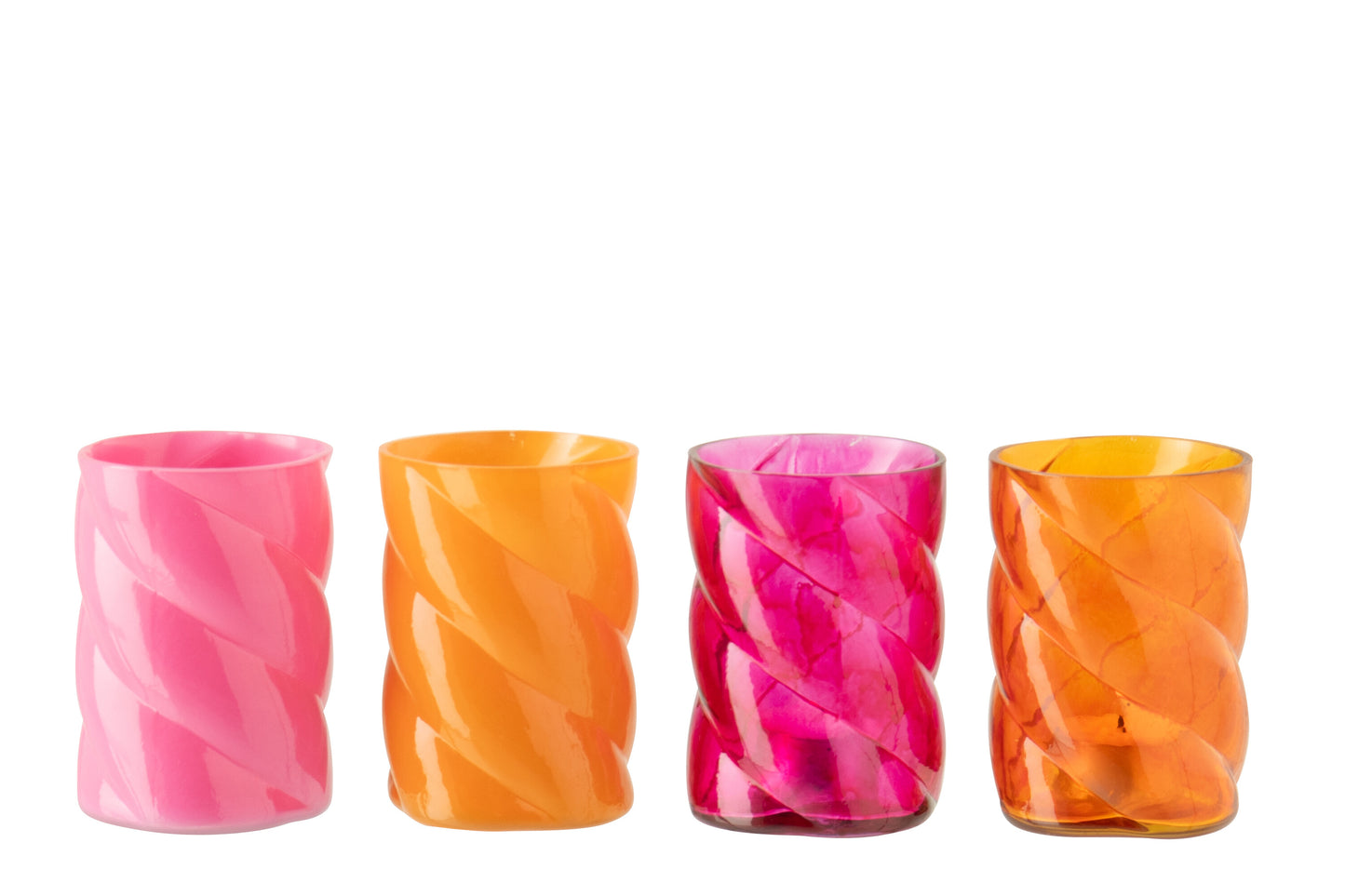 Portavelas Vidrio Naranja/Rosa Small Surtido