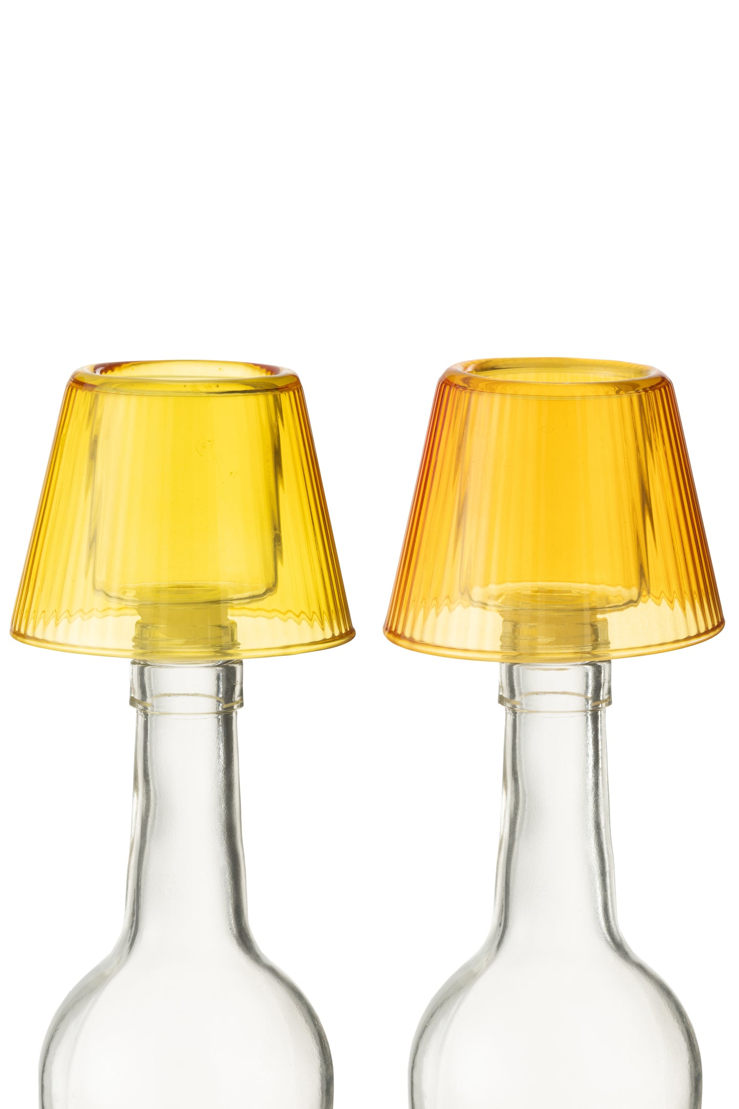 Candelabro Sombrero Vidrio Amarillo(52335)