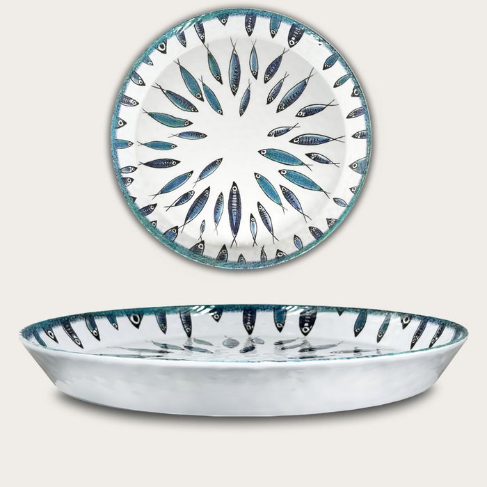 Arca FISH Melamine Ronde Vlakke Serveerschaal met 35x4cm