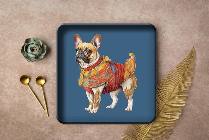 Metal Tray - Circus Dog - 30 x 30 cm