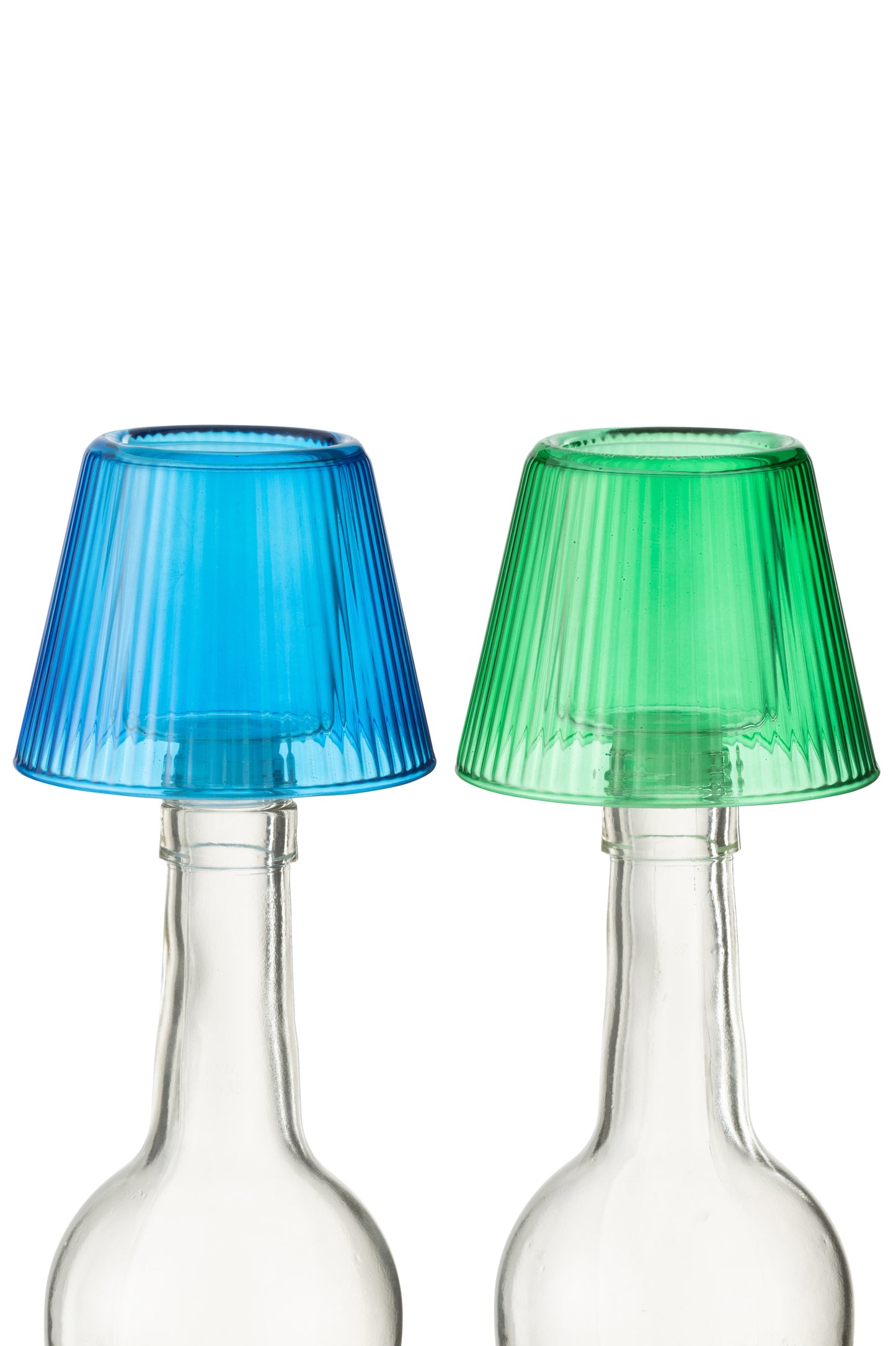 Portavelas Sombrero Vidrio Azul/Verde (52339)