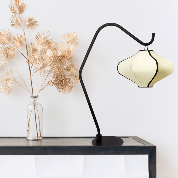 Soporte para Lámpara de Mesa (para Lumi Lantern) 25x81cm-Metal-Negro "Lumi"