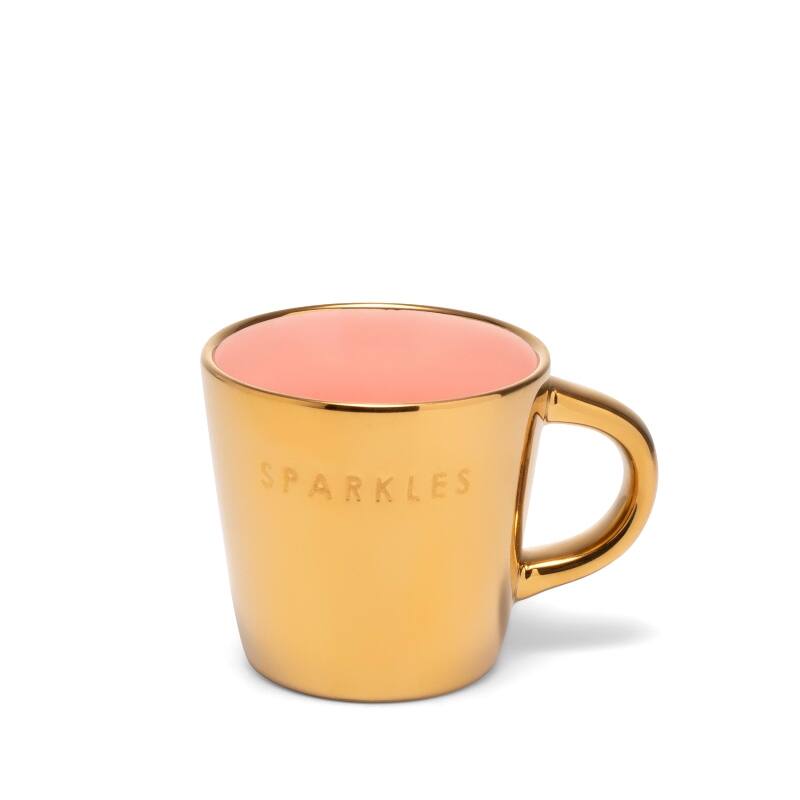 Taza de café expreso de cerámica SPARKLES rosa dorado