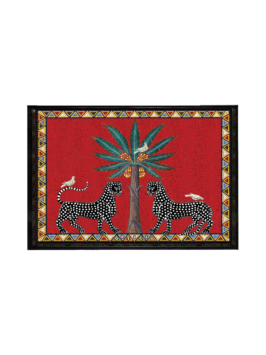 Bandeja Roja Mosaico Mediano (30,5 x 22,5 cm)