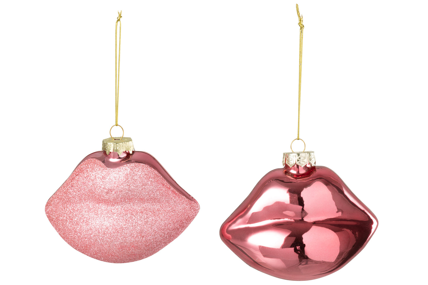 Colgante Labios Vidrio Rosa Surtido De 2 (57136)