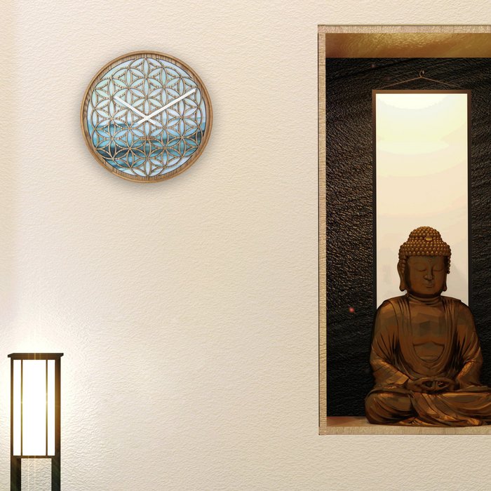 Reloj de pared 40cm - Silencioso - Verde - Madera - "Concord"