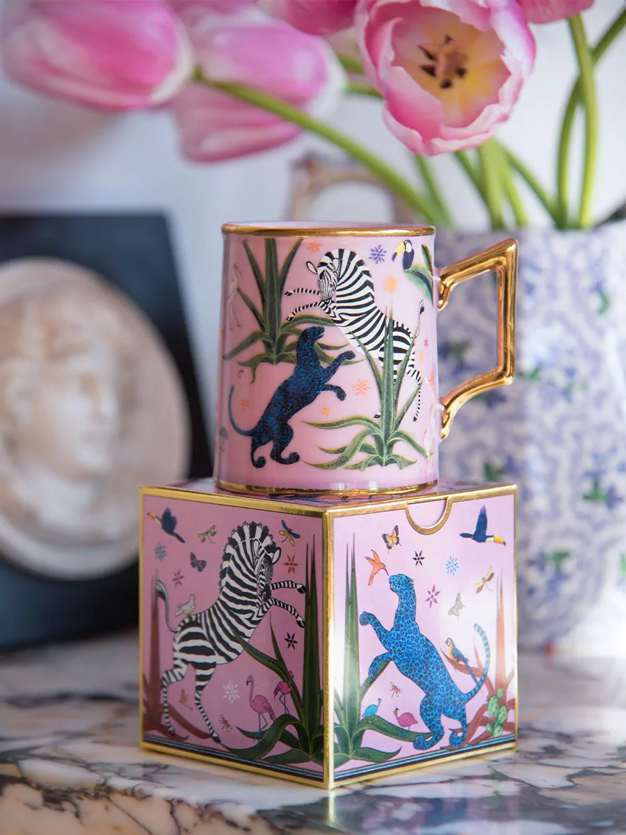 Tazza de cerámica rosa
