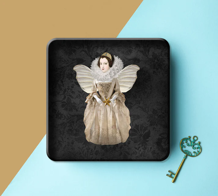 Metal Tray - Golden Princess 4 - 15 x 15 cm
