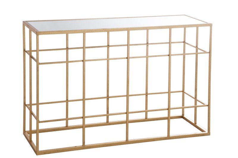 Barras Consola J-Line Metal/Cristal Oro