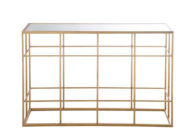Barras Consola J-Line Metal/Cristal Oro