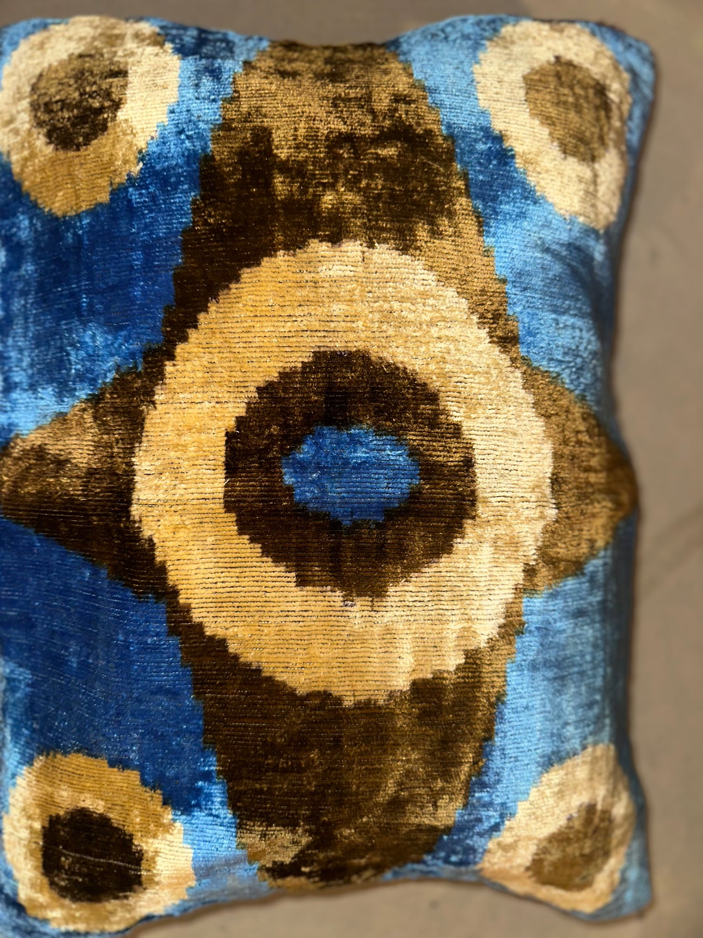 Cojín terciopelo azul
