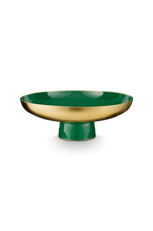 Bandeja baja de metal verde oscuro