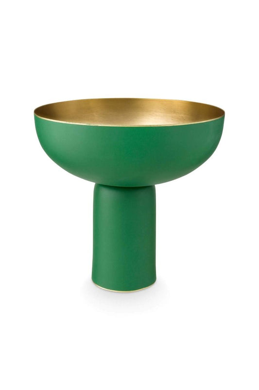 Bandeja alta de metal verde mate