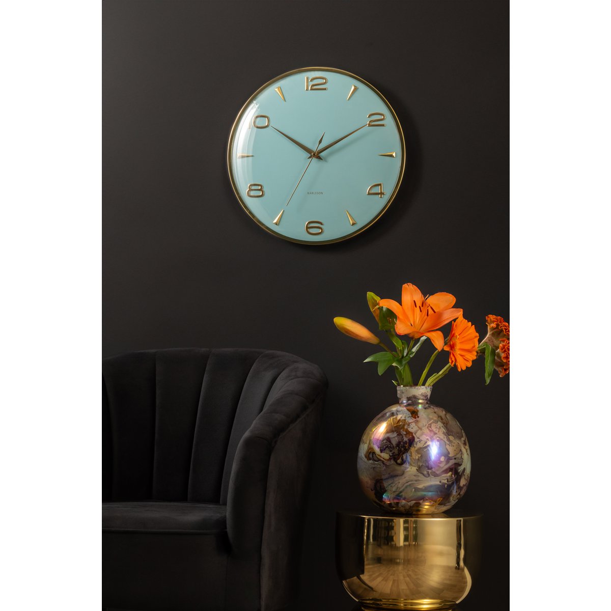 Reloj de pared Sienna Glow azul