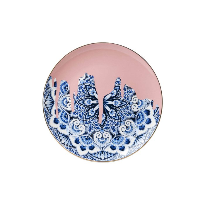 Plato de  Mandala rosa