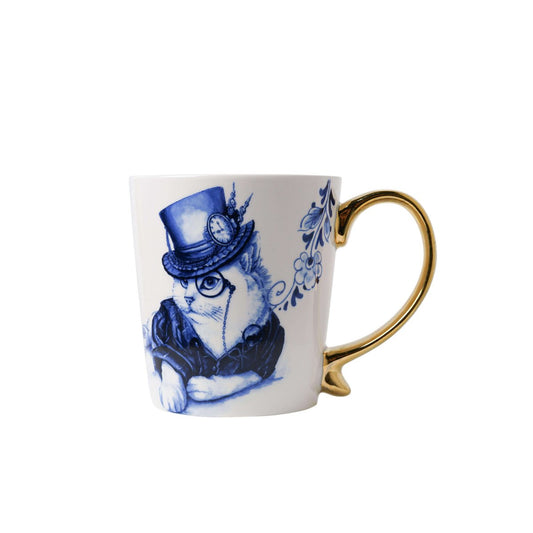 Taza Gato con sombrero dorado