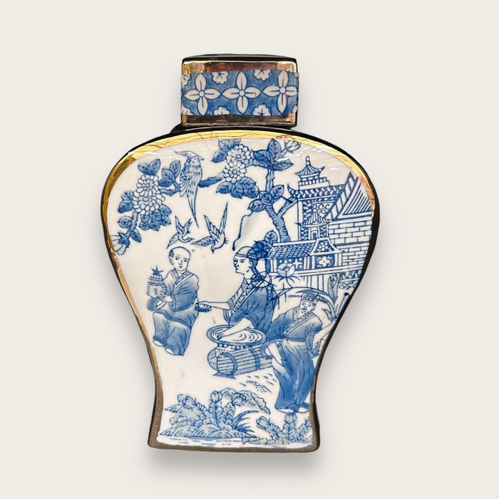 jarron chino azul Delft/estilo alto