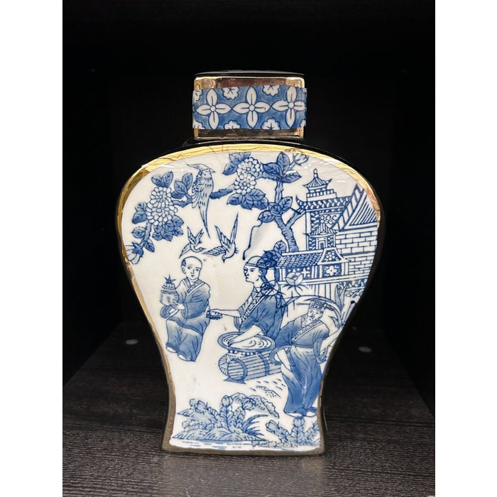 jarron chino azul Delft/estilo alto