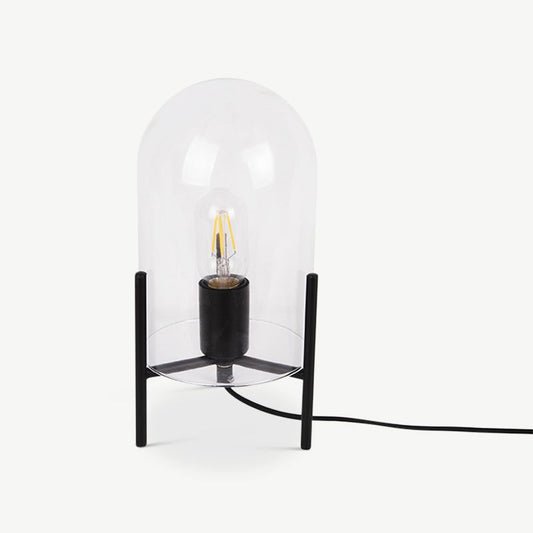 Lámpara de mesa, campana de cristal