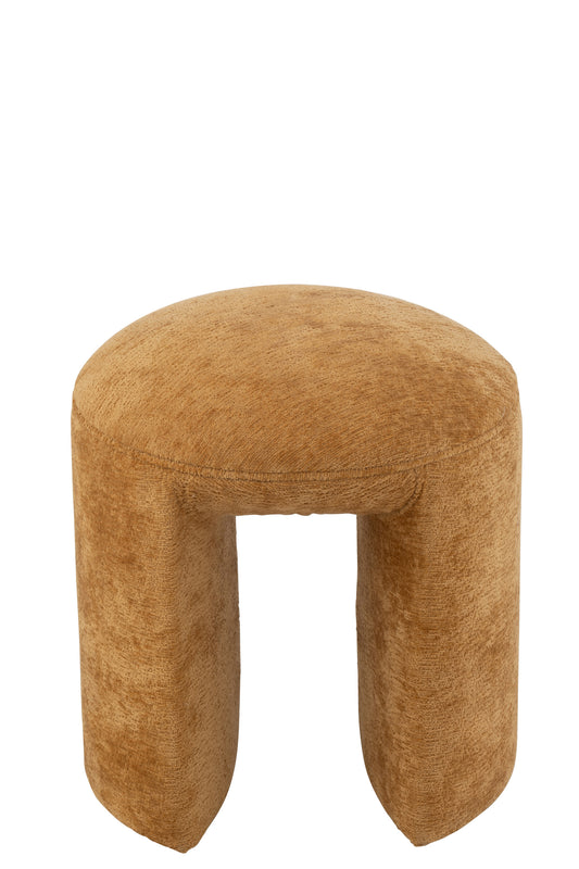 J-Line kruk Rond - textil - oker