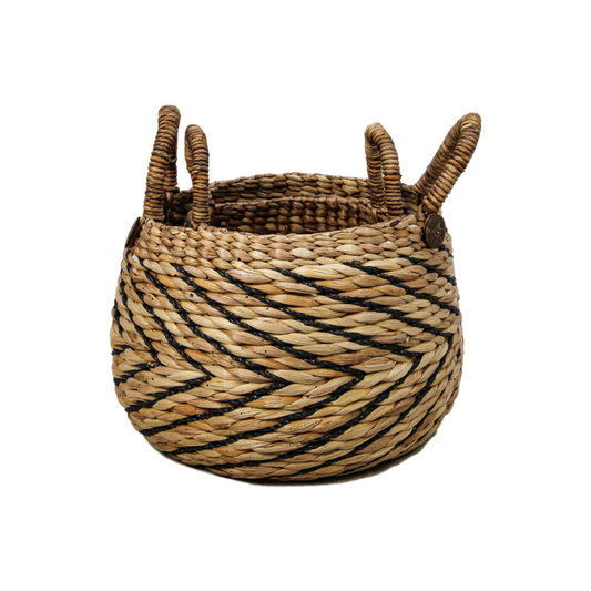 Juego de cestas de almacenamiento de 2 piezas - natural/negro - Jacinto de agua