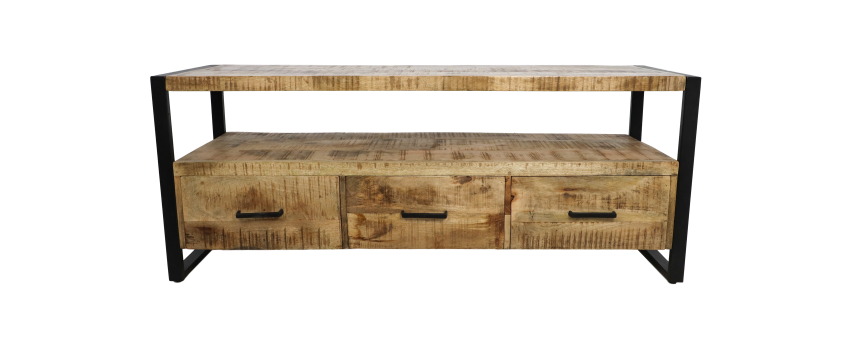 Colección HSM-Tv Meubel Havana 2 La-100x45x60-Natural/Negro-Mango/Metal