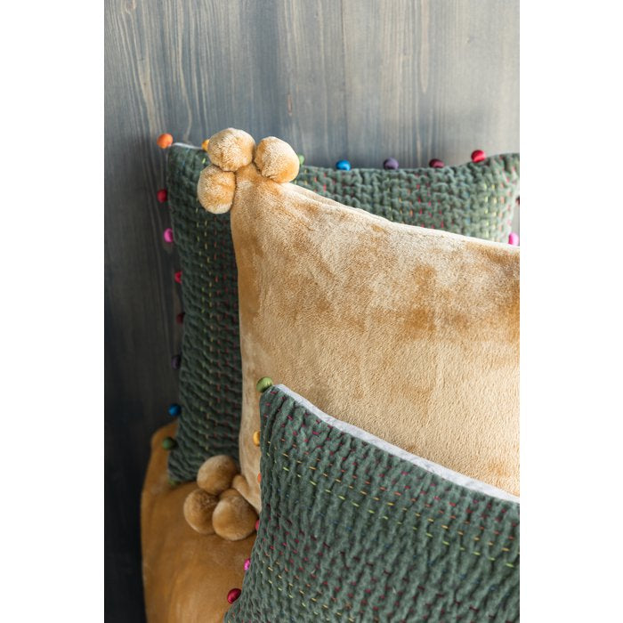 Cojín Tender Pompom Ocre 45x45