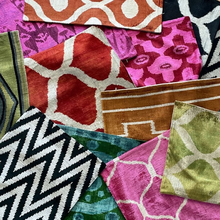 Cojín Ikat Terciopelo Sonrisa Multicolor