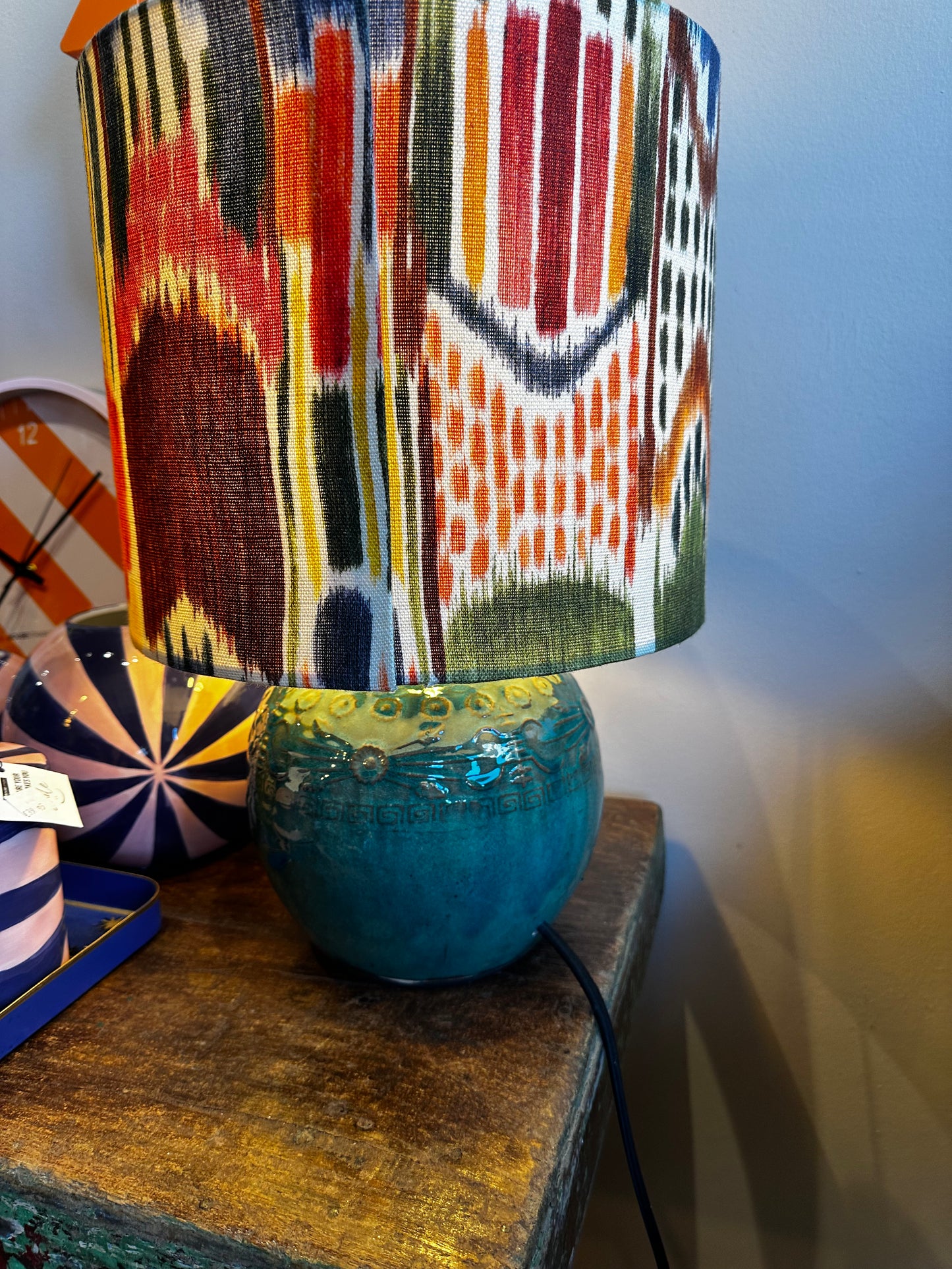 Lamapara de mesa CERAMICA AZUL TURQUESA