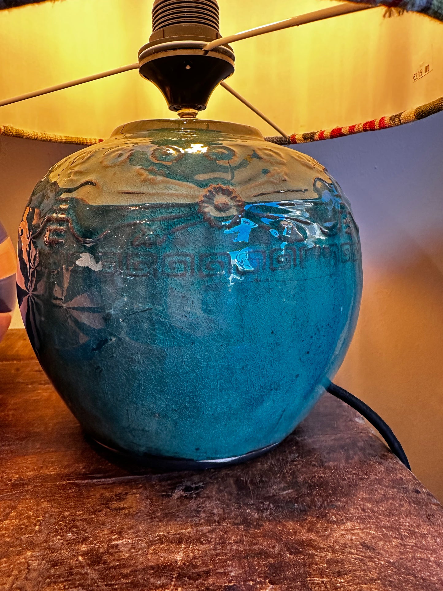 Lamapara de mesa CERAMICA AZUL TURQUESA