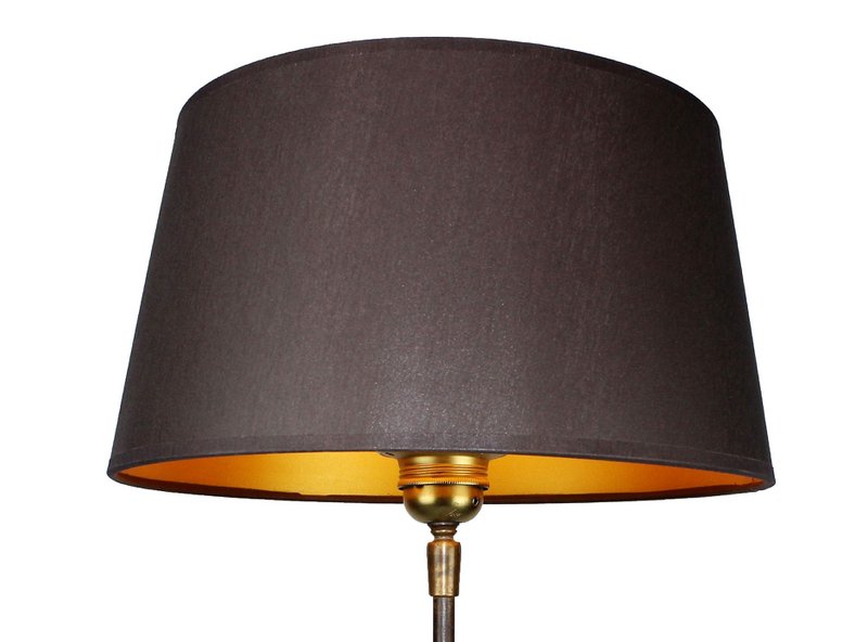 Pantalla tela negra/interior oro