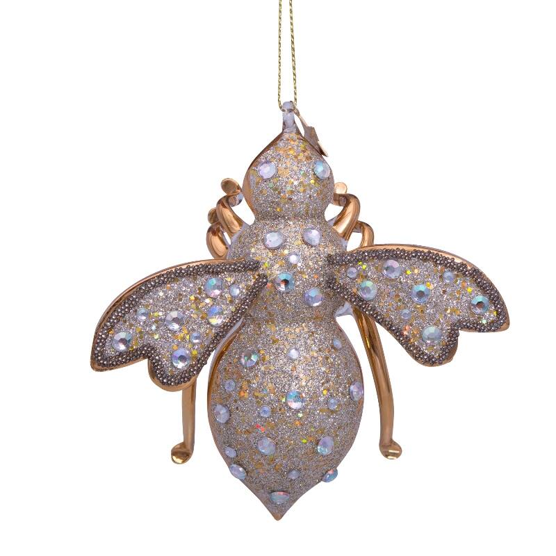 ornament glass gold diamonds bee