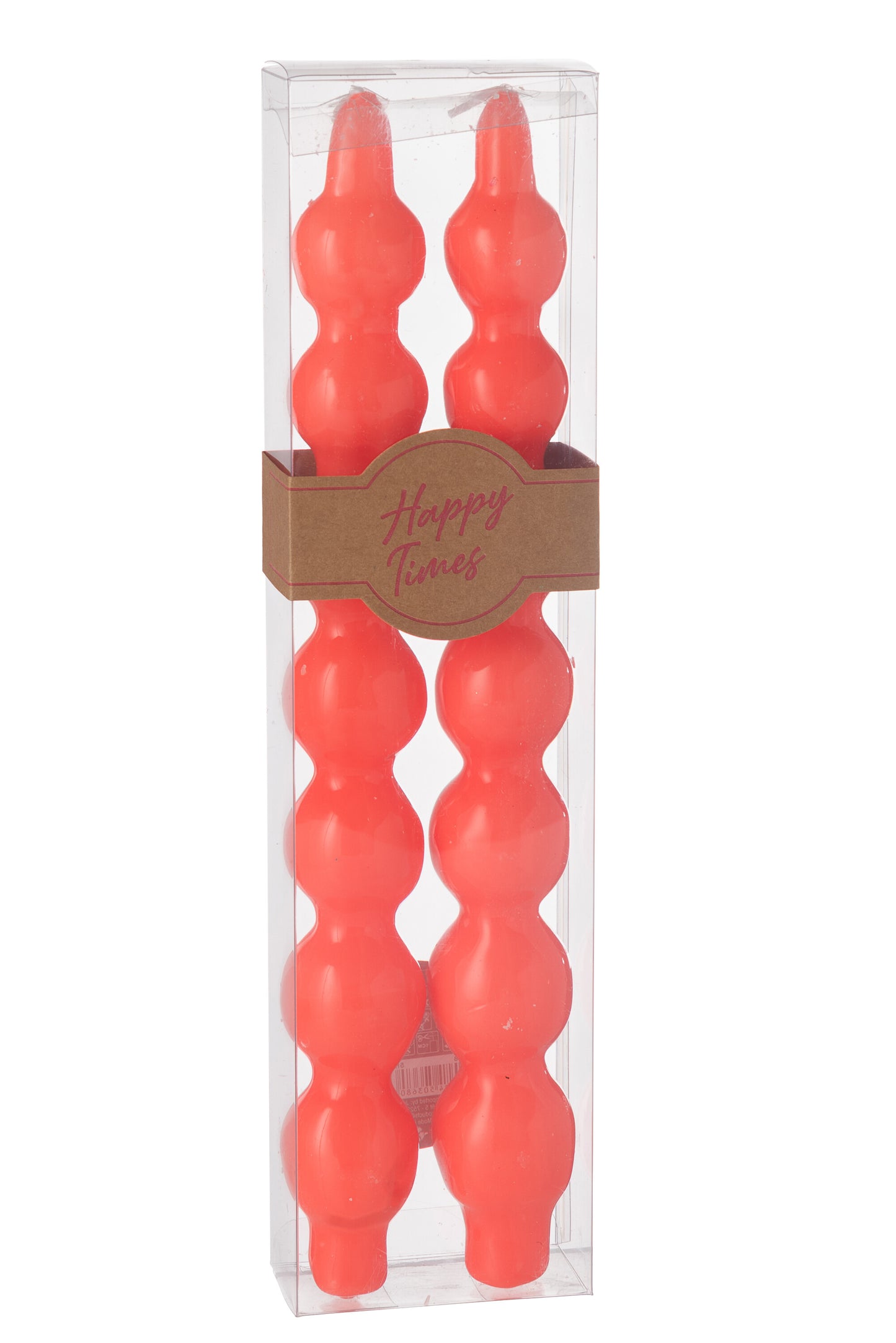 Caja De 2 Velas De Calabaza Rojo Fluorescente - 5 Horas (50368)