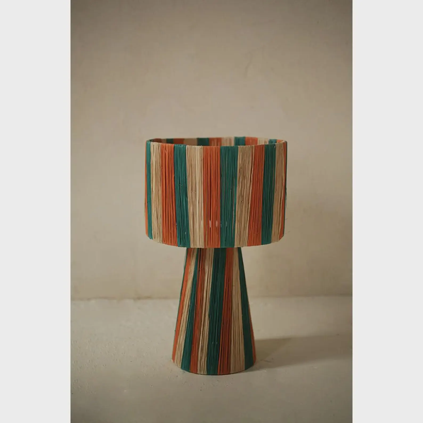 Colored Raffia Table Lamp – Handmade Moroccan Lamp