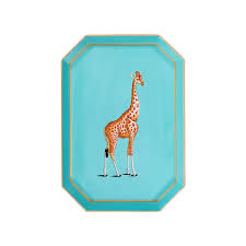 FLORA HAND PAINTED IRON TRAY GIRAFFE