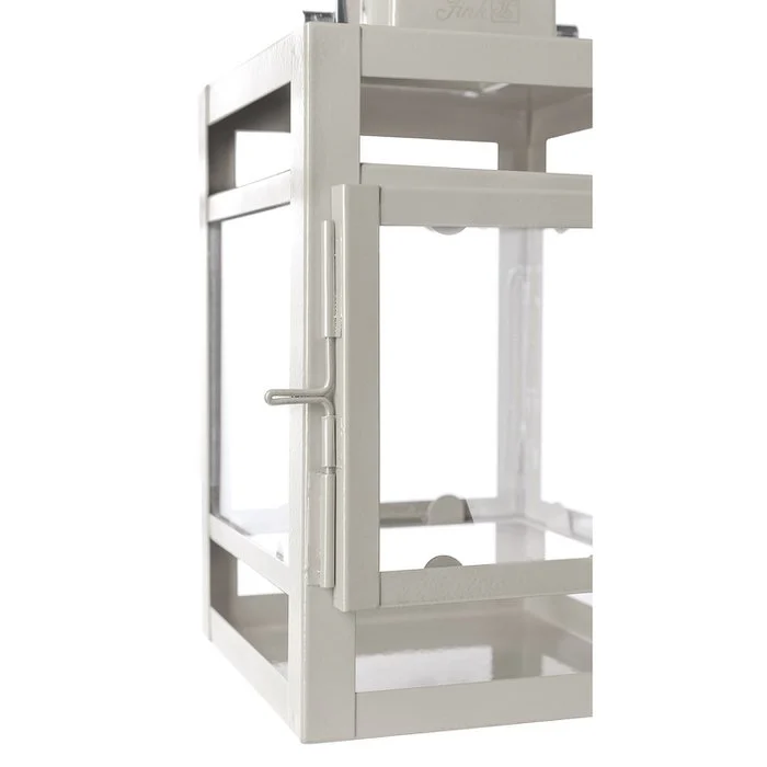 Farol KENIA acero inoxidable vidrio hierro con recubrimiento en polvo liso beige